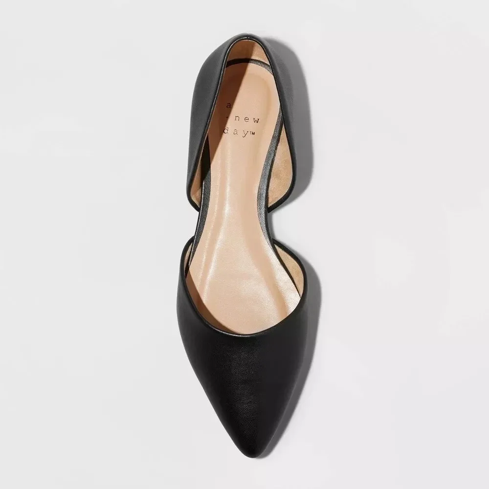 Women's A New Day Julie Ballet Flats Black Size 9.5 New With Tags‎